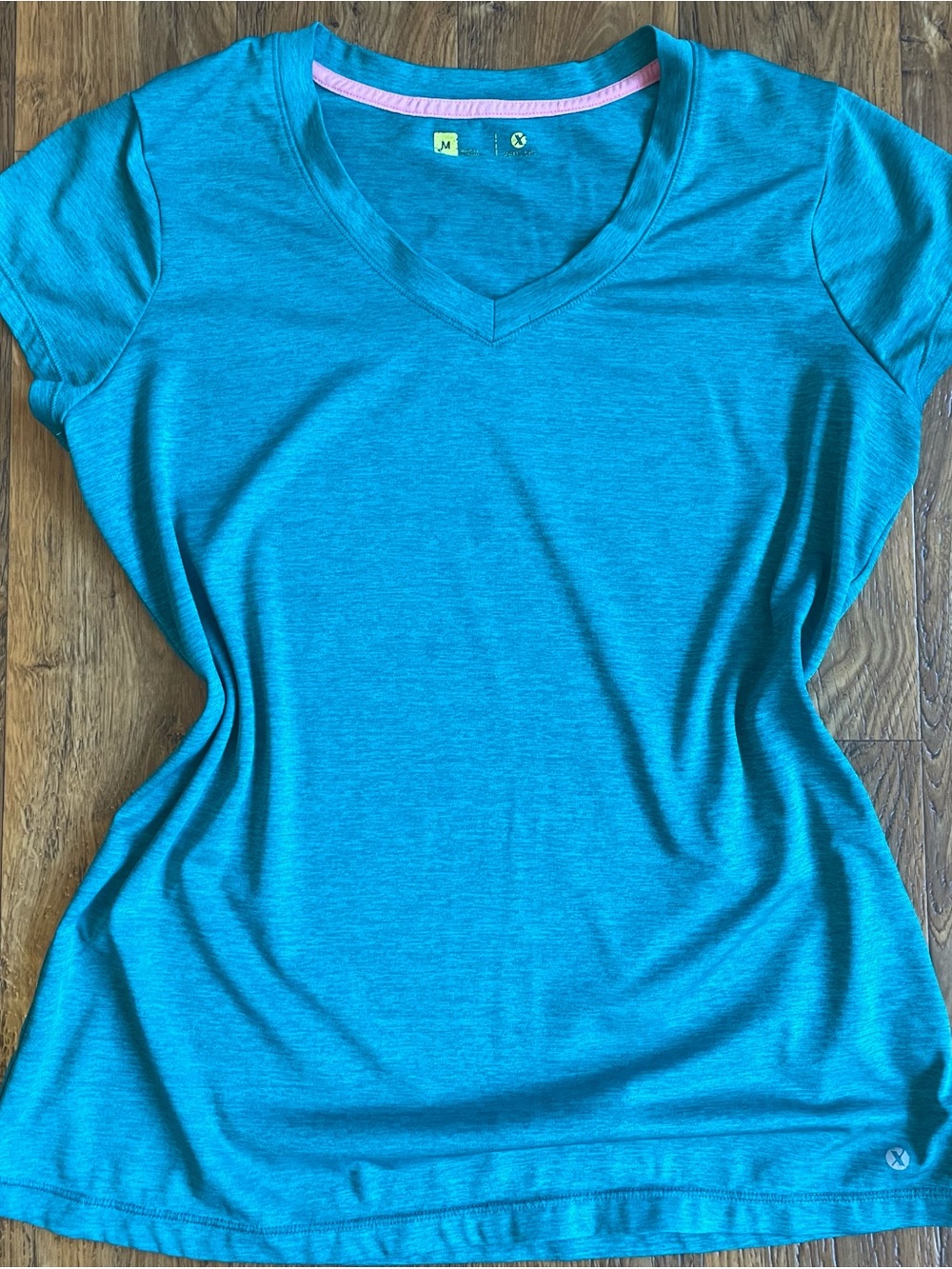 Xersion Women's Teal Short Sleeve V-Neck Performance Tee